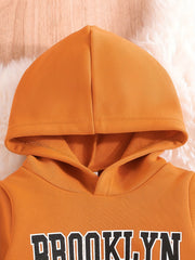 Baby Boy's Letter Graphic Sweatsuit Hoodie & Pants Set for Autumn/Winter