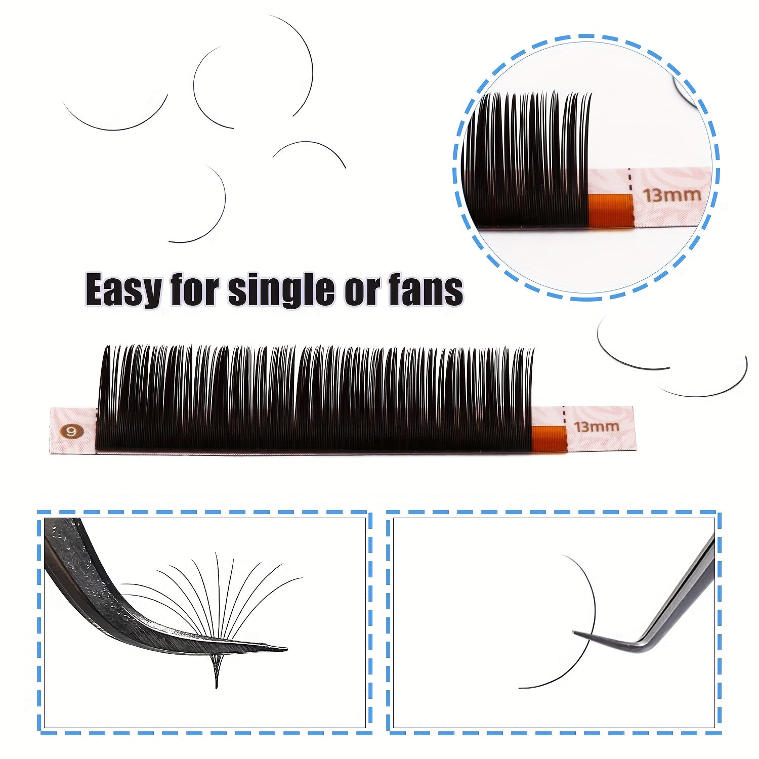 Silky Volume & Classic Lash Extensions 8-15mm C CC D DD Curl