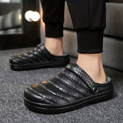 Men's Soft Plush Cozy House Slippers Clogs Anti skid Slip on Shoes