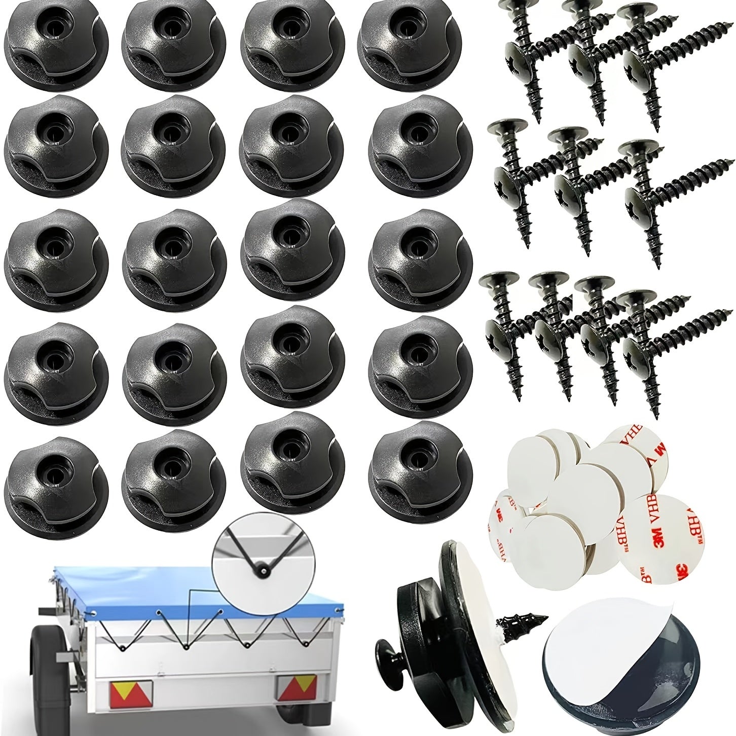 4pcs Car Hooks Car Luggage Net Trailer Trunk Pocket Hook