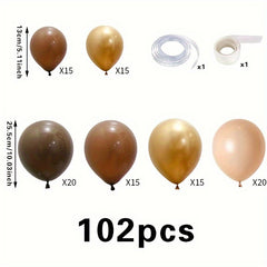 102pcs Coffee Plastic Balloon Ring Set for Party and Wedding
