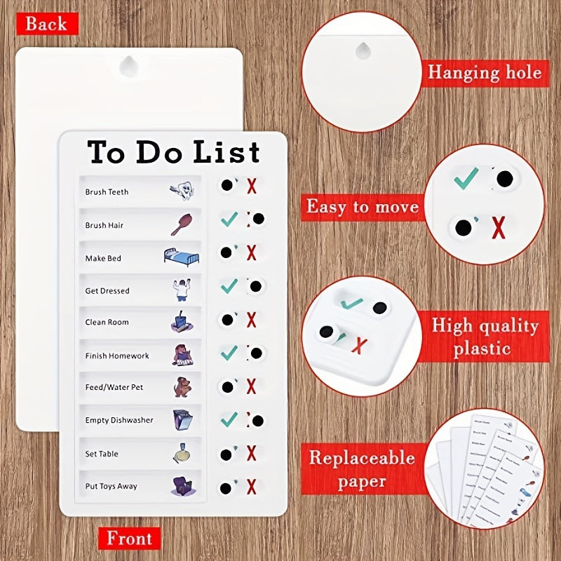3pcs To Do List Checklist Board Daily Schedule For Students - Reusable Plastic
