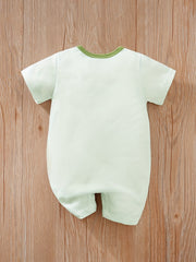 Animal Print Romper for Baby Boys, Short Sleeve Jumpsuit