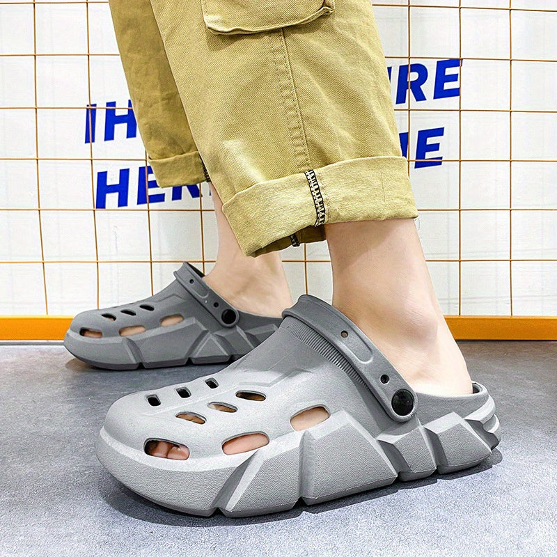 Men's Platform Clogs Hollow Out Garden Shoes