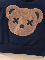 Baby Boy's Bear 2pcs Sweatshirt & Sweatpants Set for Spring Fall