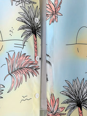 Colorful Beach Pattern Hawaiian Shirt for Summer Vacation