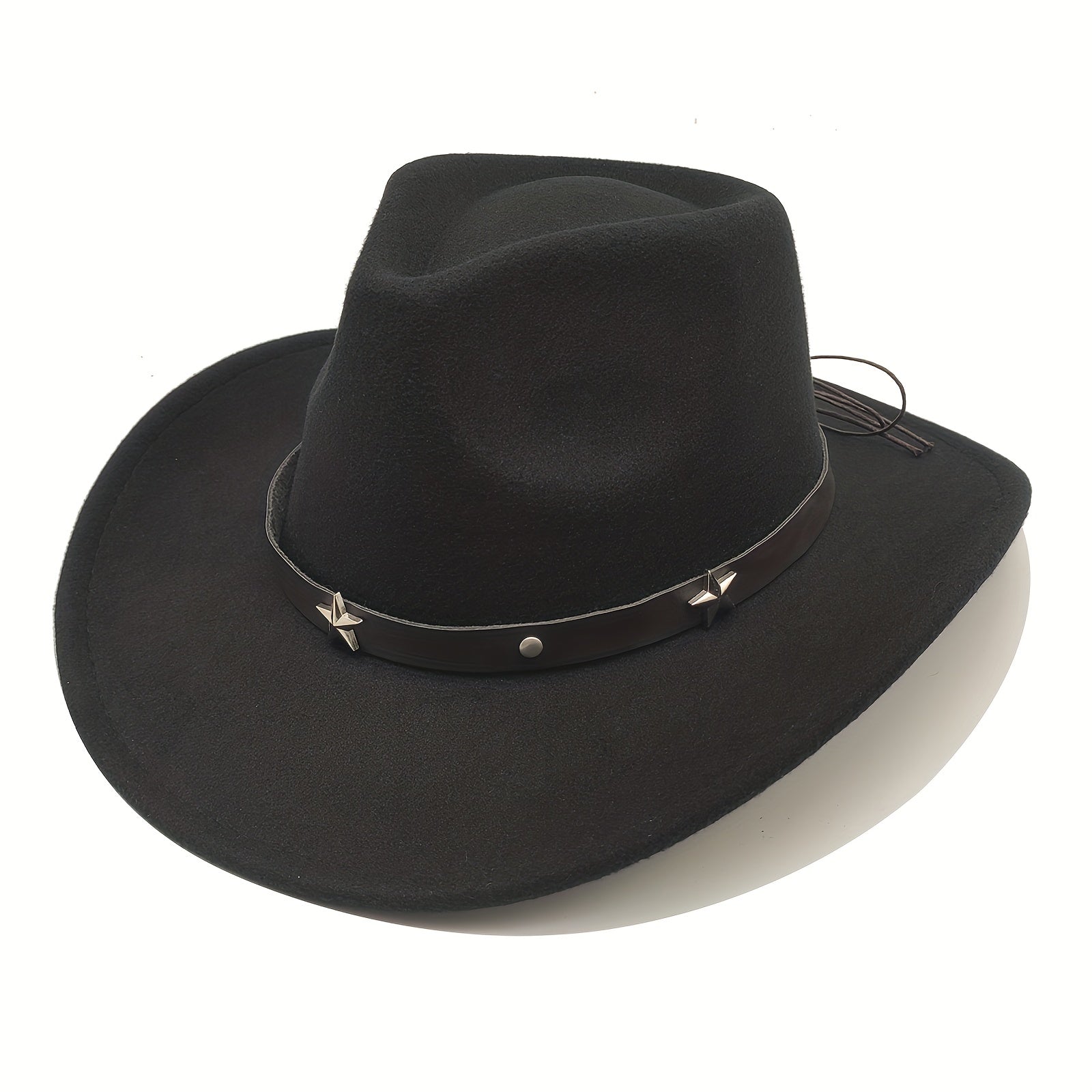 Western Cowboy Hat Felt Wide Brim Fedora Hat Cosplay Costume