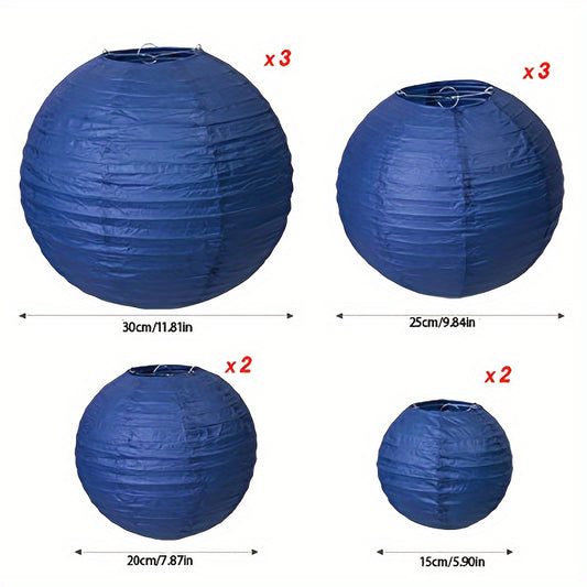 10pc Dark Paper Lanterns for Graduation Wedding Birthday Event 4 Sizes No Lights