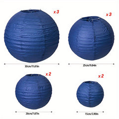10pc Dark Paper Lanterns for Graduation Wedding Birthday Event 4 Sizes No Lights