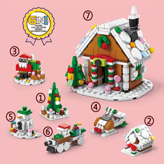 Xmas Snowy House Building Blocks DIY Model Toy