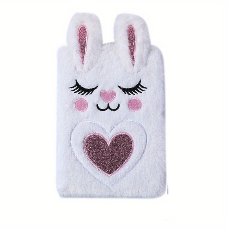A5 Girl Embroidered Cartoon Plush Notebook Student Journal 160 Pages