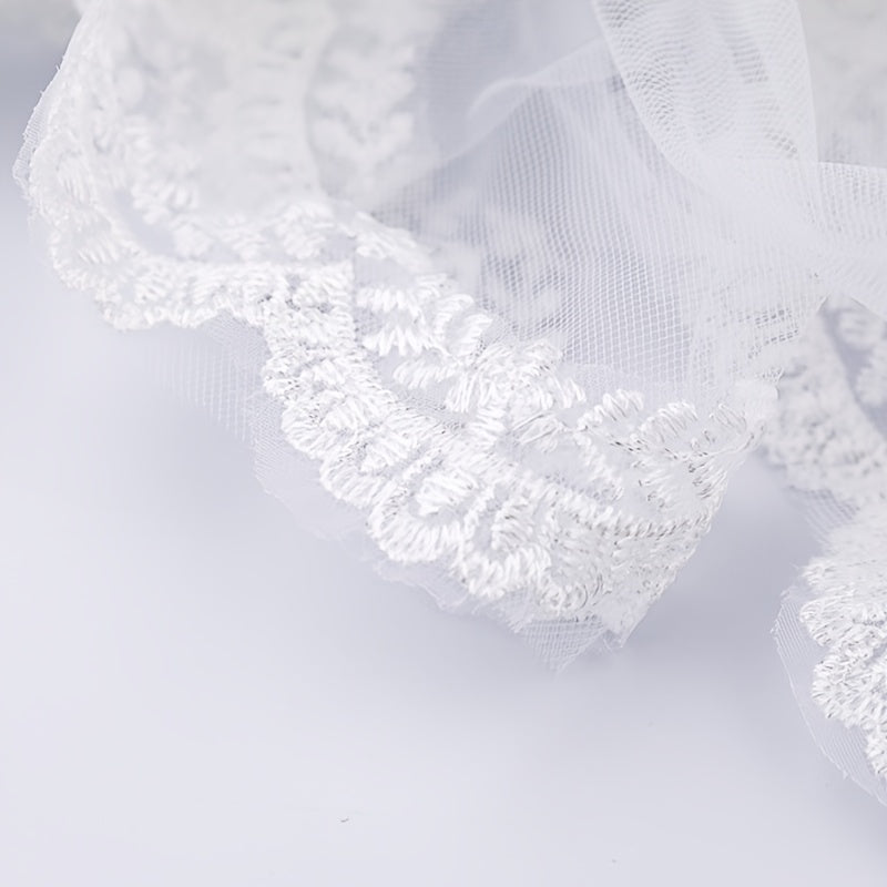 Double Layer Lace Bridal Wedding Veil with Hair Comb