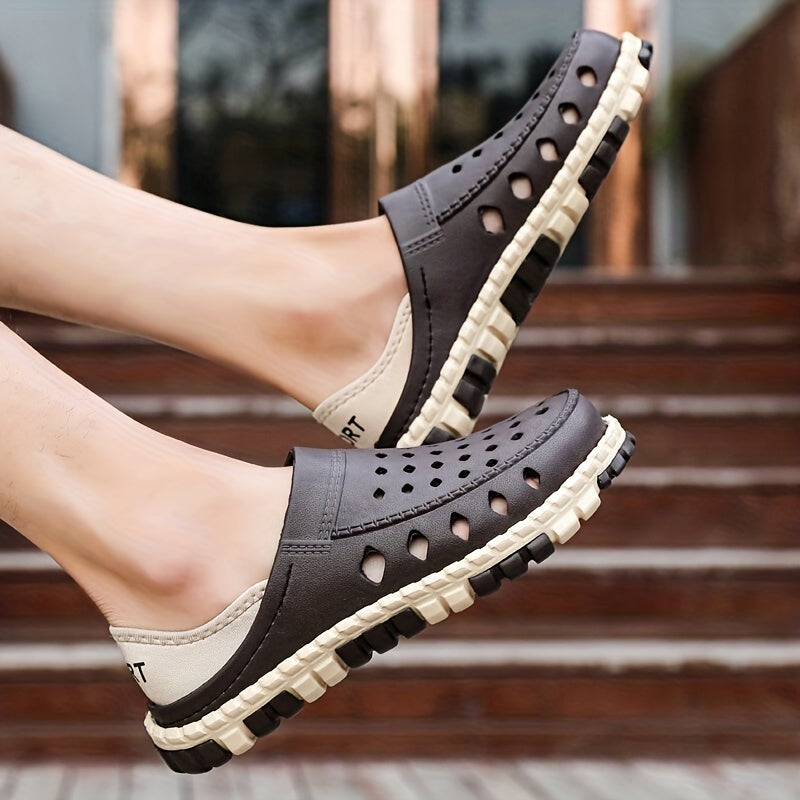 Men's Lightweight Comfy Clogs Hollow Out Non Slip Garden Shoes