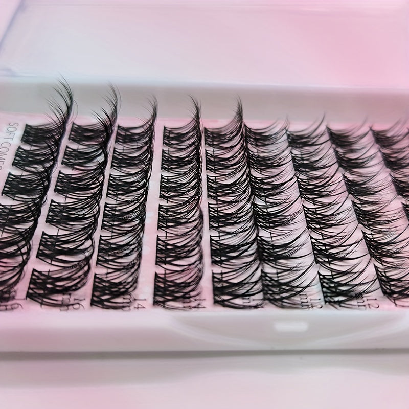 Cluster Eyelashes Natural Soft False Premade Spiky Lashes C Curl 0.07mm