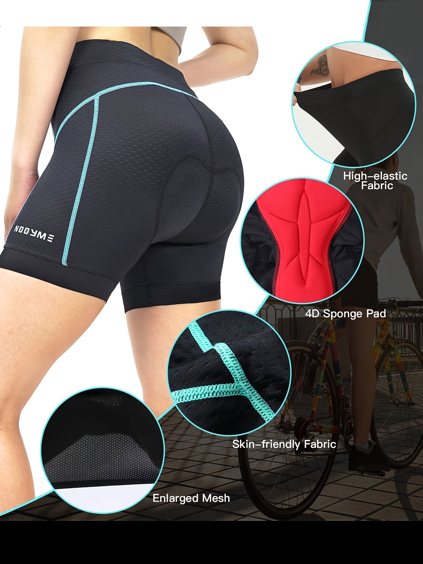 Stretchy Cycling Sports Shorts Padded Yoga Bike Shorts Women's Activewear