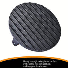 Durable Cast Iron Meat Press Plate for BBQ and Grilling