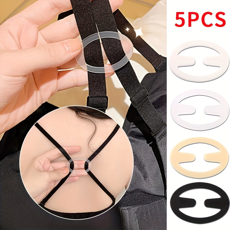 5pcs Bra Strap Clips Non-slip Buckles Conceal Straps For Braless Look