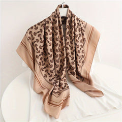 Anchor Full Print Bandana Square Scarf Silk Head Wraps Turban For Women