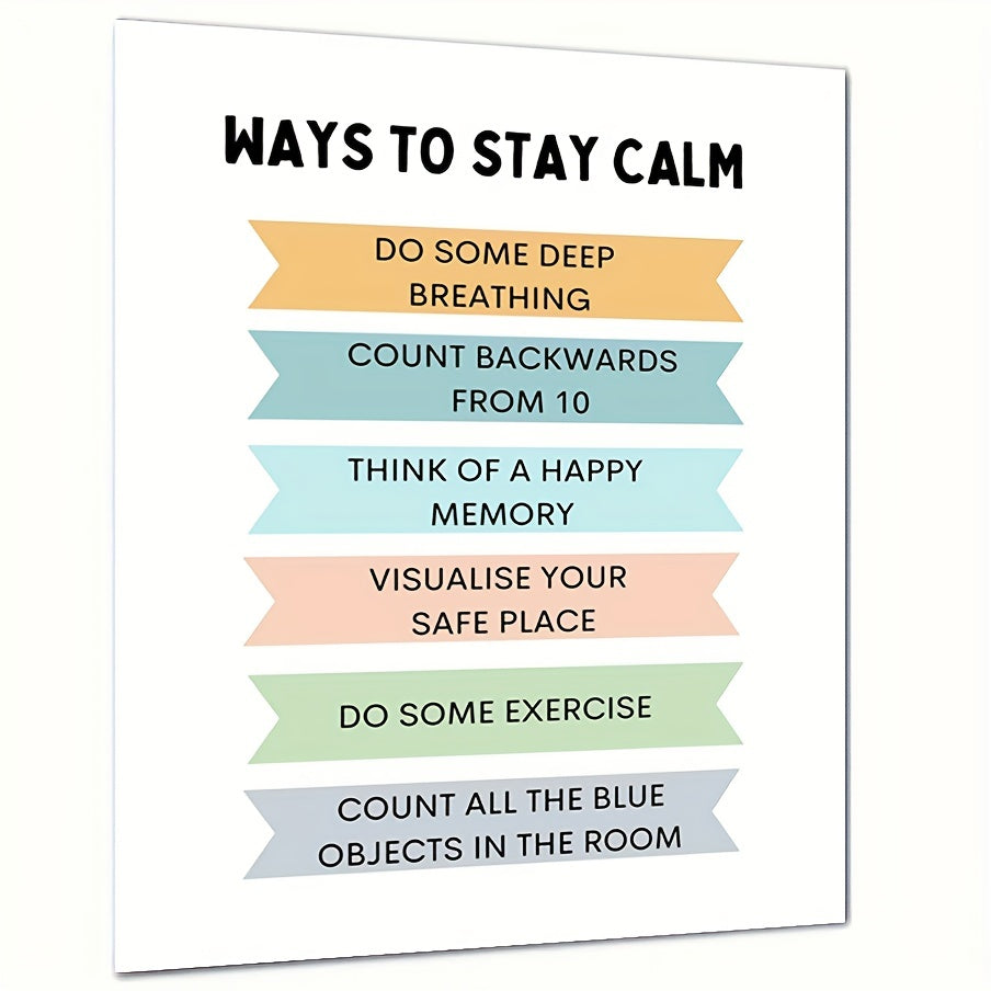Calm Down & Stay Centered Poster - Coping Skills