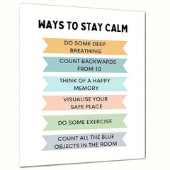 Calm Down & Stay Centered Poster - Coping Skills