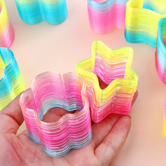3pcs Rainbow Spring Rings Colorful Folding Funny Toys