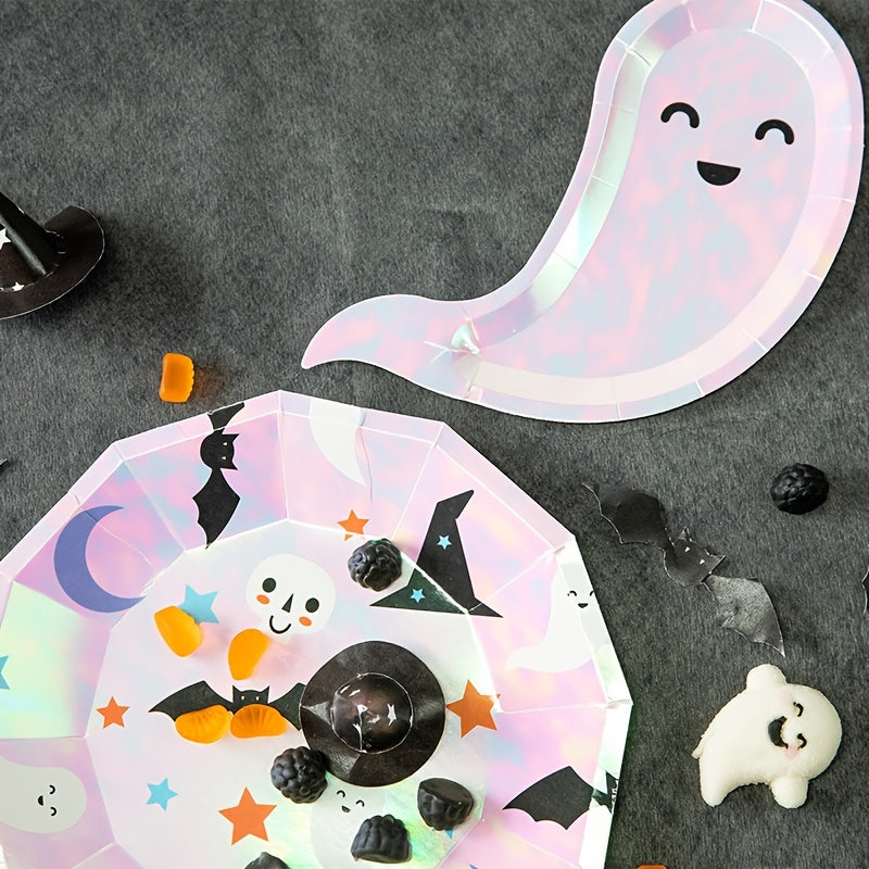 Iridescent Halloween Disposable Party Utensils Plates Cups And Napkins