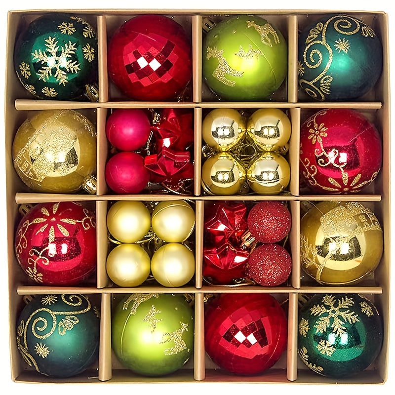 44pcs Shatterproof Christmas Ball Ornaments Set Wedding Party Tree Decor