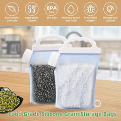 Silicone Reusable Storage Bag Handle Pour Spout Leak Proof Freezer Bag