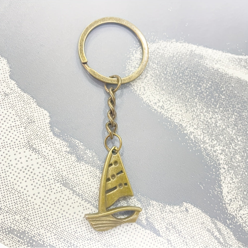 Sailing Boat Keychain Retro Key Ring Purse Bag Backpack Car Ornament Accessory