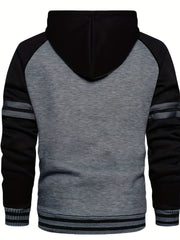 Men's Warm Fleece Hoodie with Drawstring & Pocket
