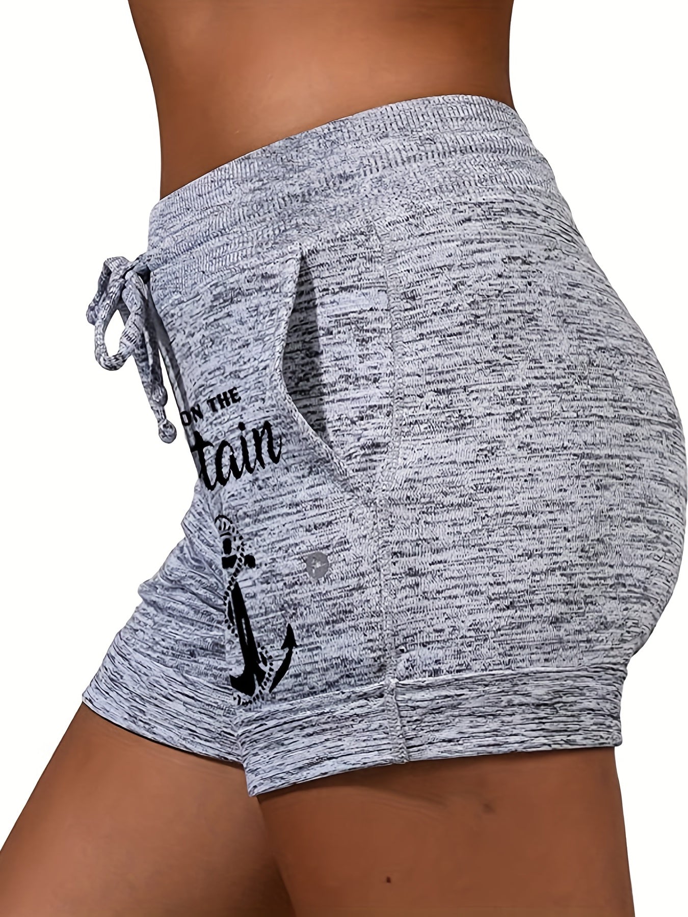 Anchor Print Drawstring Shorts Women's Casual Shorts