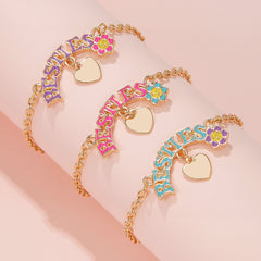 3pcs Girls BFF Love Flower Chain Bracelet