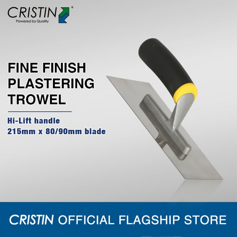 1pc Fine Finish Plastering Trowel Hi Lift Handle Blade 215mm X 80 90mm