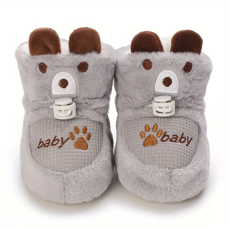 Baby Boys Warm Fleece Indoor Walking Boots
