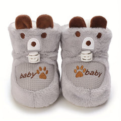 Baby Boys Warm Fleece Indoor Walking Boots