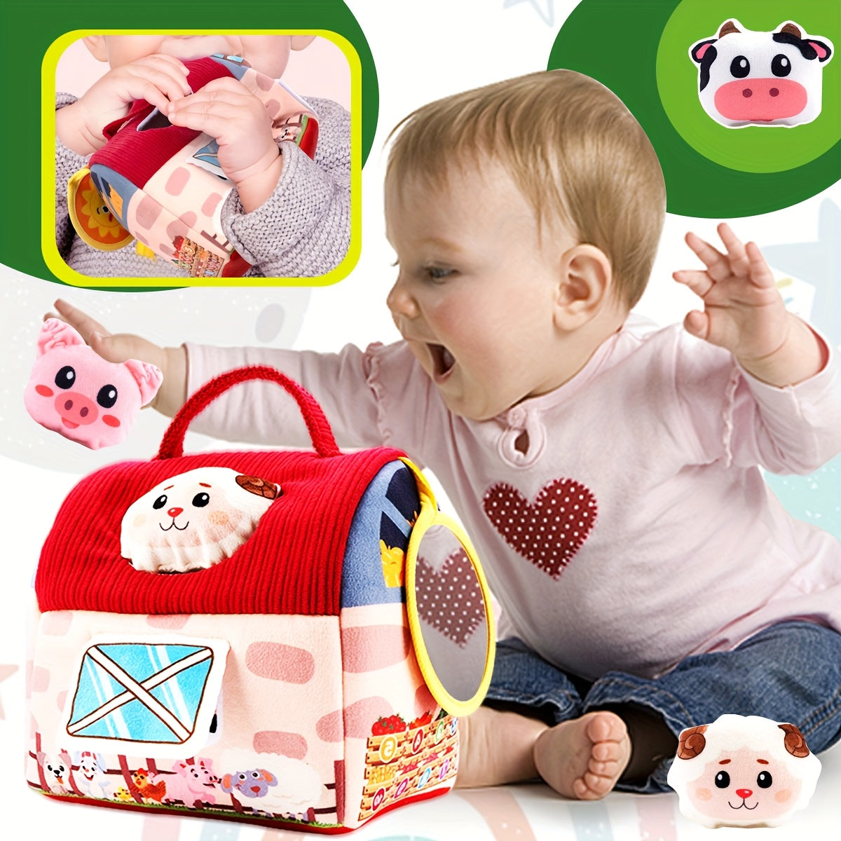 7pcs Teenage Toy Set with Farm Animals and Mirror Balls