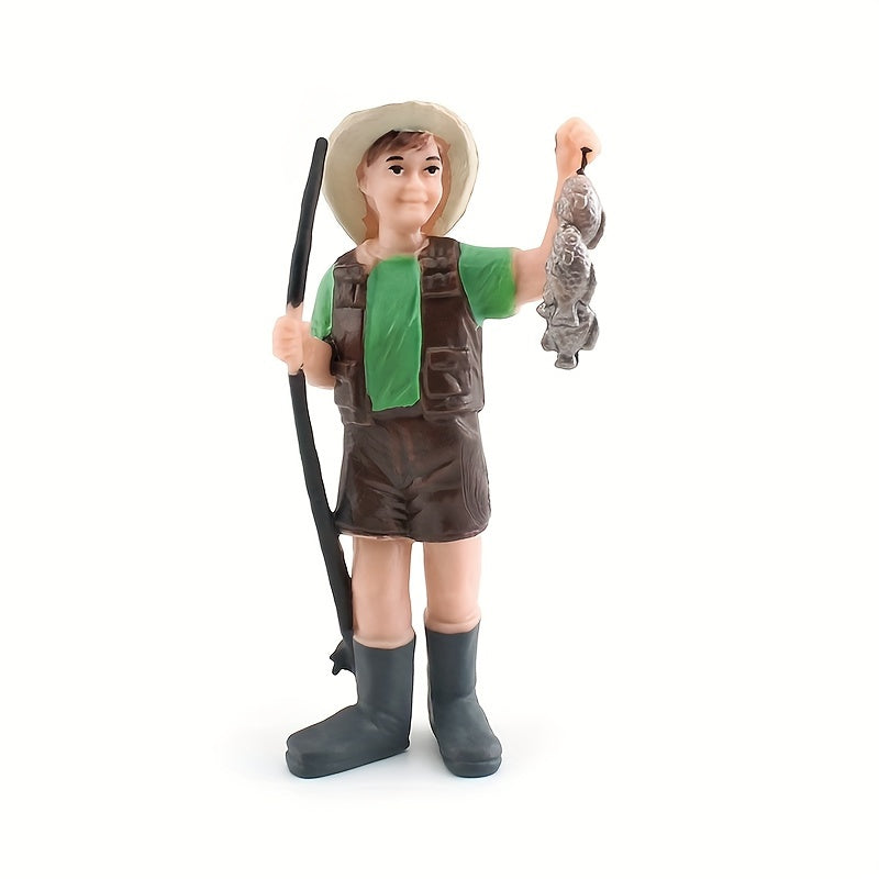 Realistic Farmer and Worker Feeding Chickens Plowing Field Model 23 Dolls