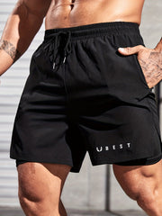 Men's Double Layer Sport Shorts with Drawstring