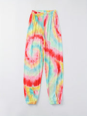 Girls Tie Dye Joggers High Waist Loose Sport Pants