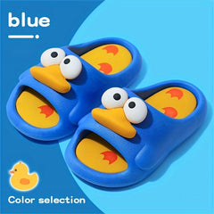 Girls Cartoon Duck Open Toe Slippers Non-Slip Lightweight Indoor Slippers