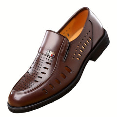 Men's Hollow Out Slip On Formal Shoes Non Slip Wear Resistant Business