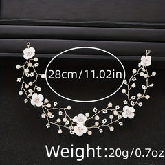 Flower Tiara Pearl Headband Wedding Hair Accessories Prom Headdress