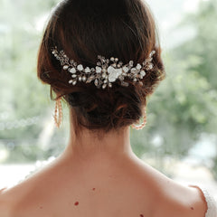Bridal Hair Piece Wedding Hair Accessories Silver Rose Golden