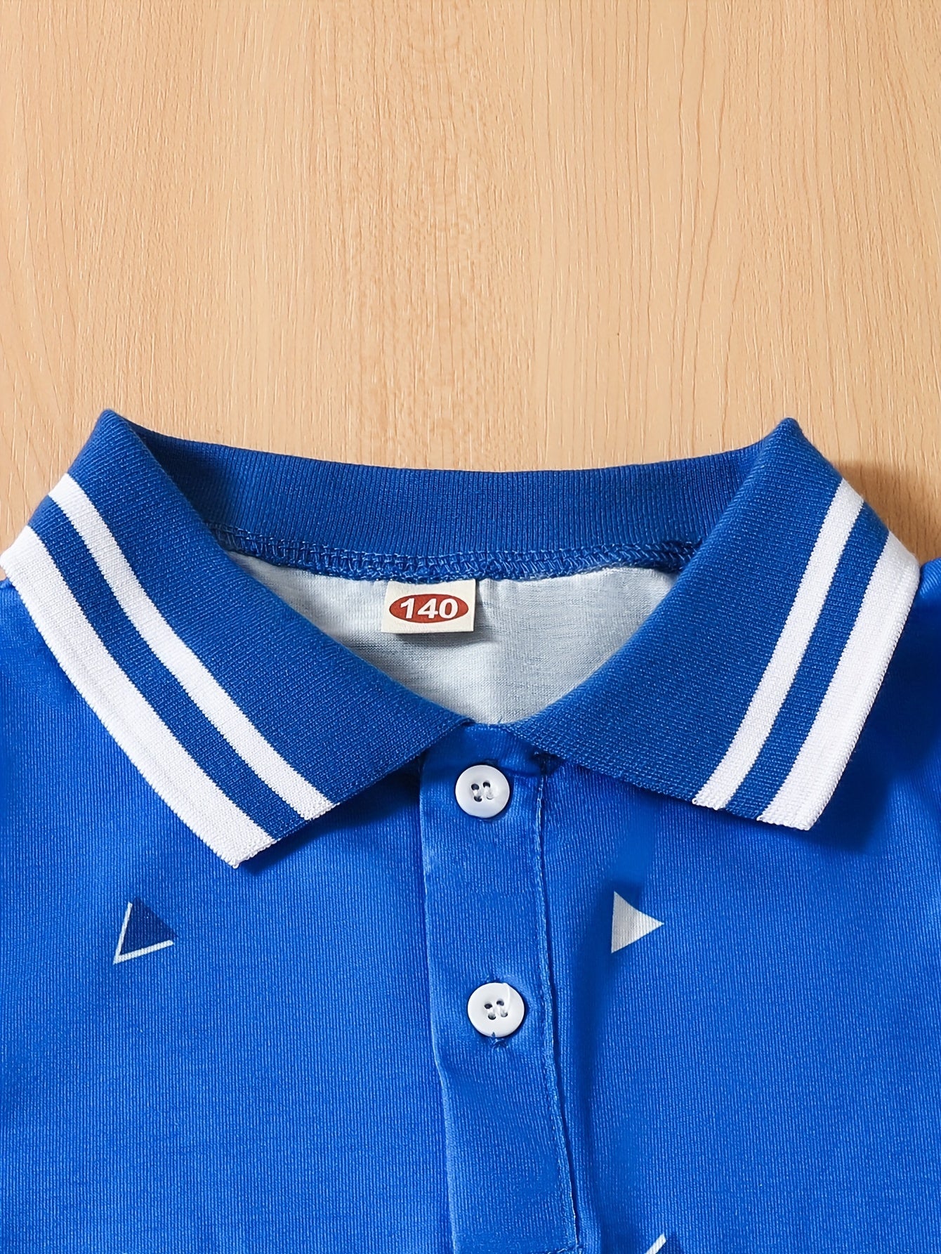 Boys Triangle Print Lapel Shirt Toddler Short Sleeve Summer Clothes