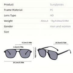 Men's Square Frame Polarized Sunglasses UV 400 Protection