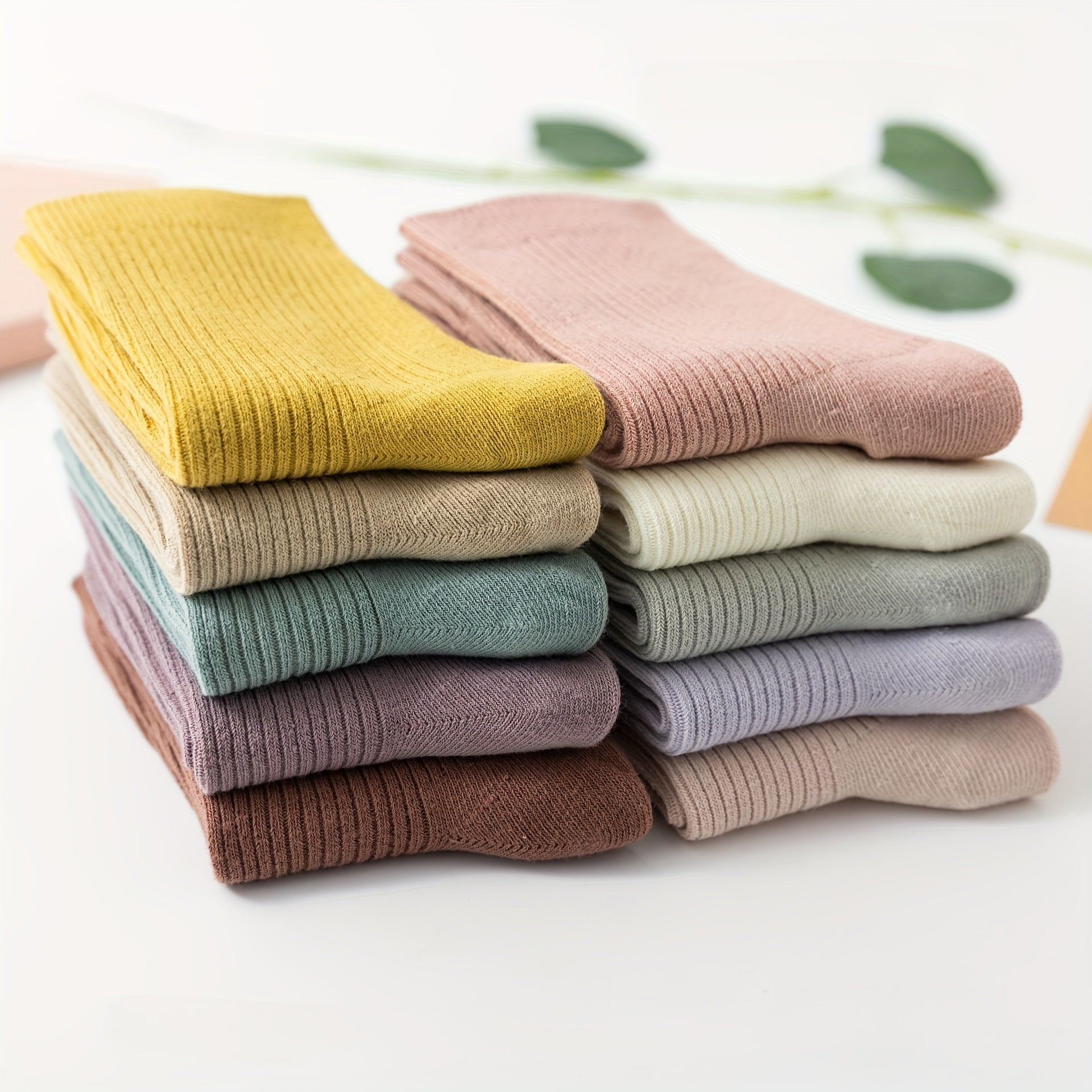 5 Pairs Comfy Solid Socks Women's Stockings