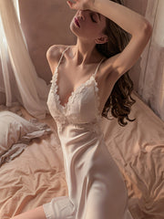 Floral Lace Slip Dress Nightwear Sexy Backless Nightdress
