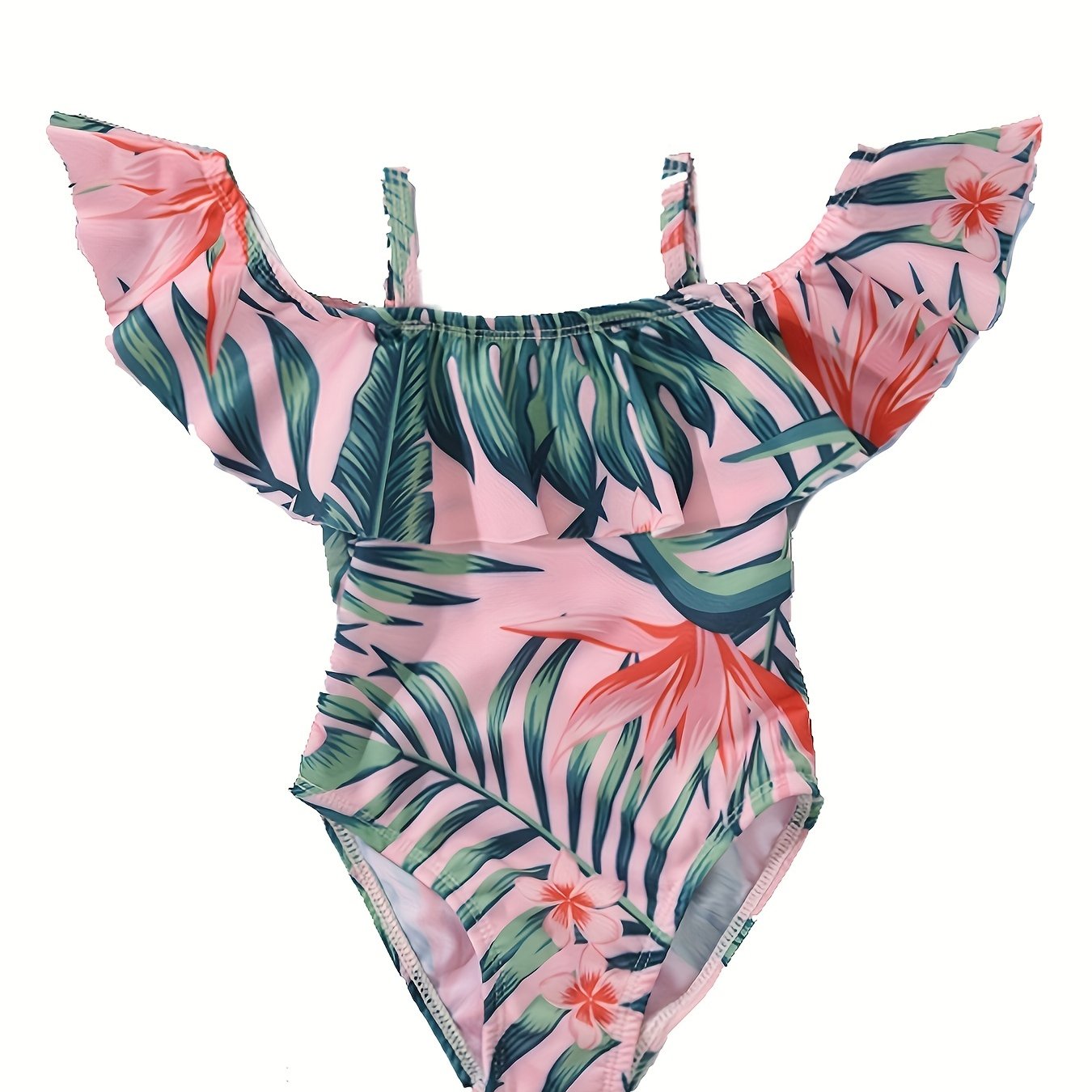 Baby Girls Leaf Graphic Print One Piece Swimsuit