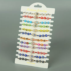 12pcs Girls Teen Evil Eye Adjustable Bracelet Jewelry for Gift Party