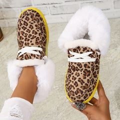 Leopard Pattern Non slip Sneakers Warm Sport Shoes